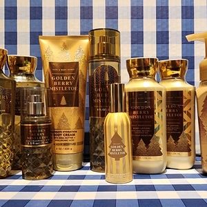 Bath and Body Works Golden Berry Mistletoe Bundle